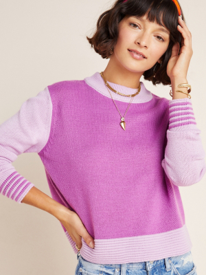 Viola Colorblocked Mock Neck Sweater