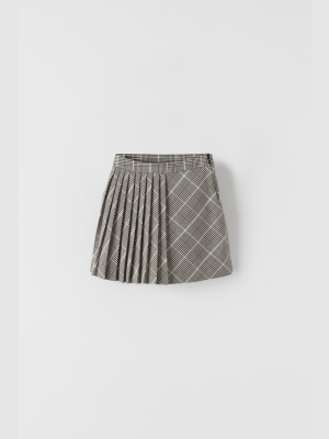 Pleated Plaid Skirt