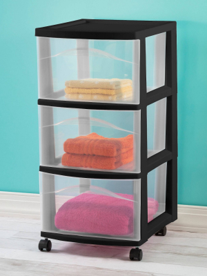 3 Drawer Medium Cart Black - Room Essentials™