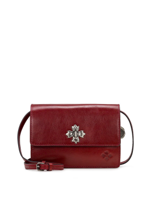 Consilina Crossbody Organizer - Vintage Vegetable Tan - Berry Red