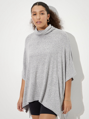 Ae Plush Cowl Neck Poncho