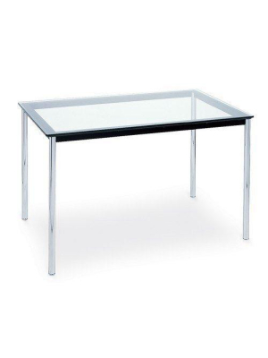 Le Corbusier Lc10 Rectangular 71" X 36" Glass Top Dining Table