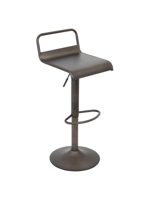 Emery Industrial Adjustable Barstool - Antique Finish - Lumisource