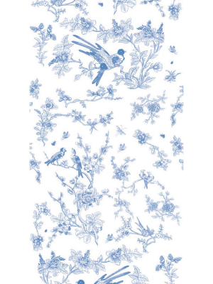 Birds & Blossom Wallpaper In Blue By Kek Amsterdam