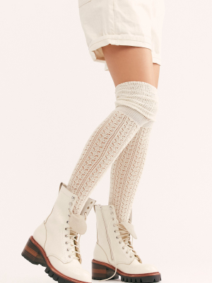 Pointelle Over-the-knee Scrunch Socks