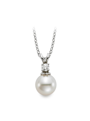 7.5mm Akoya Pearl & Diamond Pendant