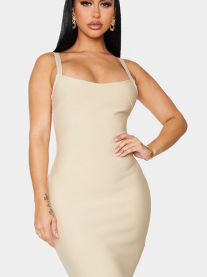 Shape Stone Bandage Strappy Bodycon Dress