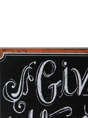 Northlight Black And White "give Thanks" Chalkboard Thanksgiving Wall Art Decor 14" X 10.5"