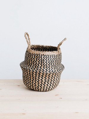 Mini Belly Basket - Black Zigzag