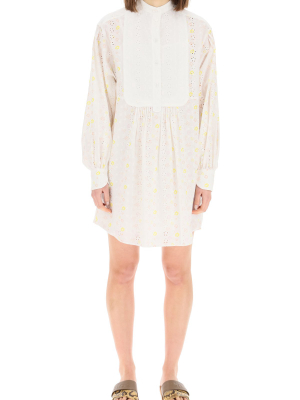 See By Chloé Broderie Anglaise Mini Shirt Dress