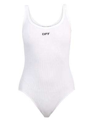 Off-white Off Printed Ribbed Bodysuit