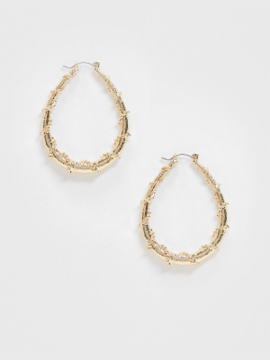 Topshop Oval Hoop Earring In Gold Twist