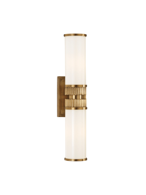 Hudson Valley Lighting Harper 2-bulb Vanity Lamp - Aged Brass & Opal Glossy