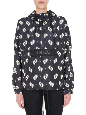 Kenzo Ikat Print Hooded Windbreaker