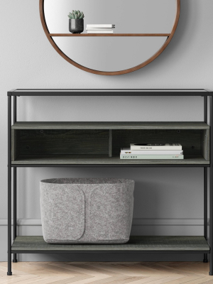 Fulham Glass Top Console Table With Wood Shelves - Project 62™