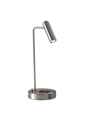 16.5" Wireless Charging Table Lamp (includes Led Light Bulb) Silver - Adesso