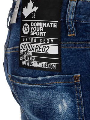 Dsquared2 Stripe Detail Distressed Jeans