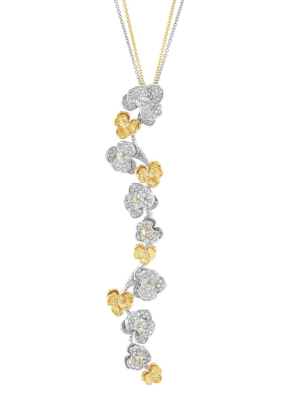 Orchid Pendant Necklace With Diamonds