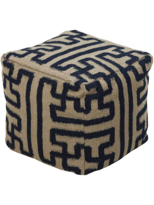 Standard Brown/blue Cube Pouf