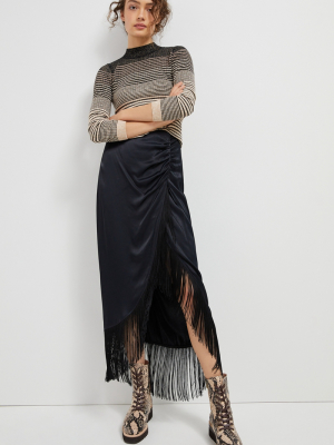 Roxie Fringed Maxi Skirt