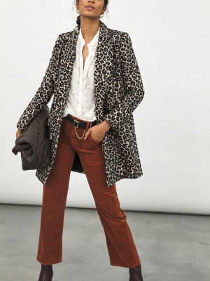 Gianna Longline Leopard Blazer