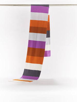 Extra Fine Striped Merino Wool Scarves - Col. Six