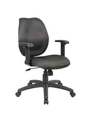 Task Chair With Adjusted Arms Black - Boss Office Products