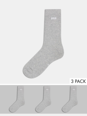Helly Hansen Everyday Cotton 3-pack Sock In Gray