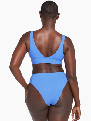 Sienna High Waist Bottom - Cornflower Blue Ecorib