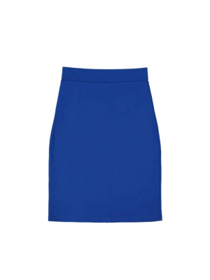 Three Bows Pencil Skirt - Cobalt Blue