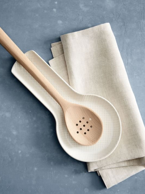 Textured Stoneware Spoon Rest