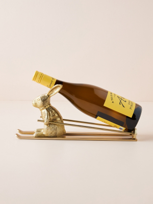 Skiing Hare Wine Holder