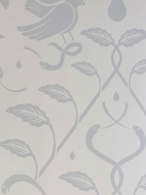 Birds Of Paradigm Wallpaper In Light Blue And Light Green By Cavern Home