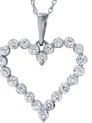 Pompeii3 3/4ct Diamond Heart Pendant 14k White Gold