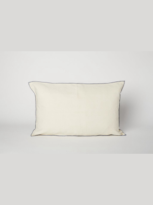 Off White/ Grey Overlocking 12 X 20 Pillow