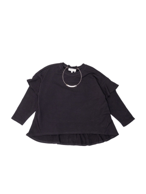 Twinset Kids Necklace Detail Ruffled Sweatshirt