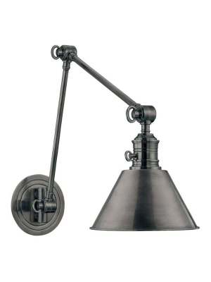 Garden City 1 Light Wall Sconce Antique Nickel