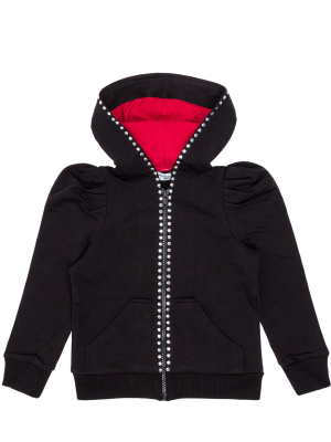 Monnalisa Olive Oyl Embroidered Zipped Hoodie