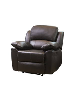 Marsala Leather Reclining Armchair Brown - Abbyson Living