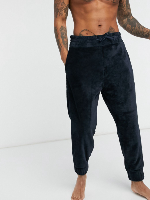 Asos Design Lounge Sweatpants In Navy Fleece