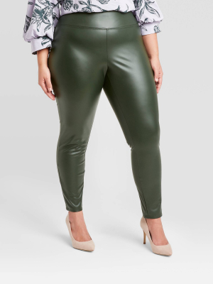 Women's High-waisted Faux Leather Leggings - A New Day™