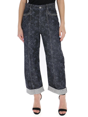 Chloé Flower Print High Waisted Jeans