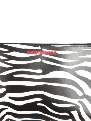 Dsquared2 Zebra Logo Print Clutch Bag