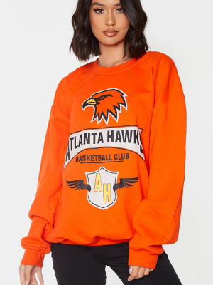 Orange Atlanta Hawks Printed Sweatshirt