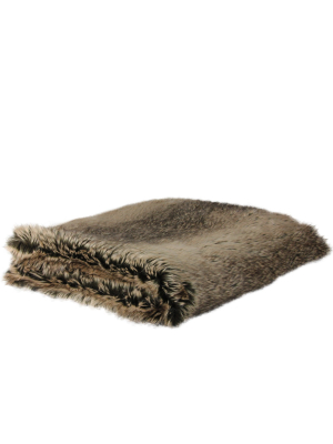 Northlight 50" X 60" Faux Fur Plush Throw Blanket - Brown
