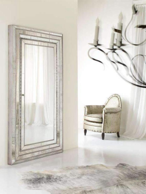 Melange Glamour Floor Mirror With Jewelry Armoire Storage