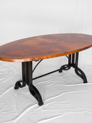 Amherst Oval Copper & Iron Dining Table