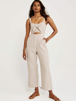 Tie-front Cutout Jumpsuit