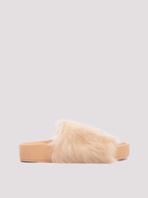 Jil Sander Fur Slides