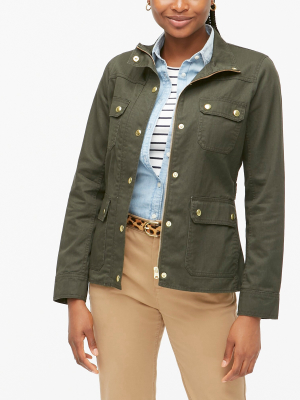 Petite Resin-coated Twill Field Jacket